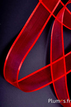 Nastro organza con filo metallico - larghezza 4 cm - rosso